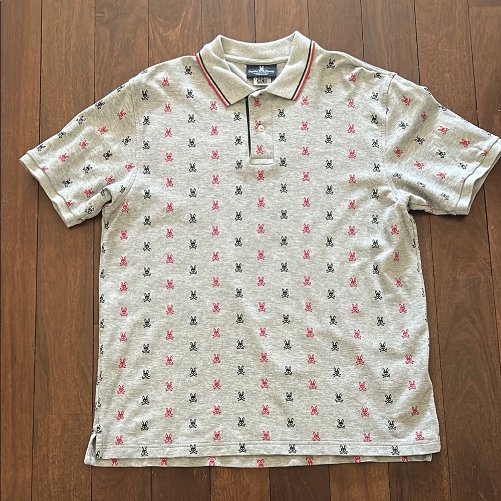 Men's Gray Psycho Bunny Golf Shirt